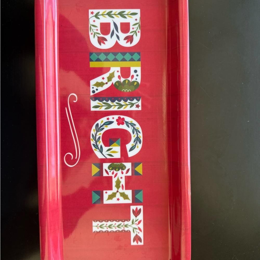 Festive Red Holiday Tray